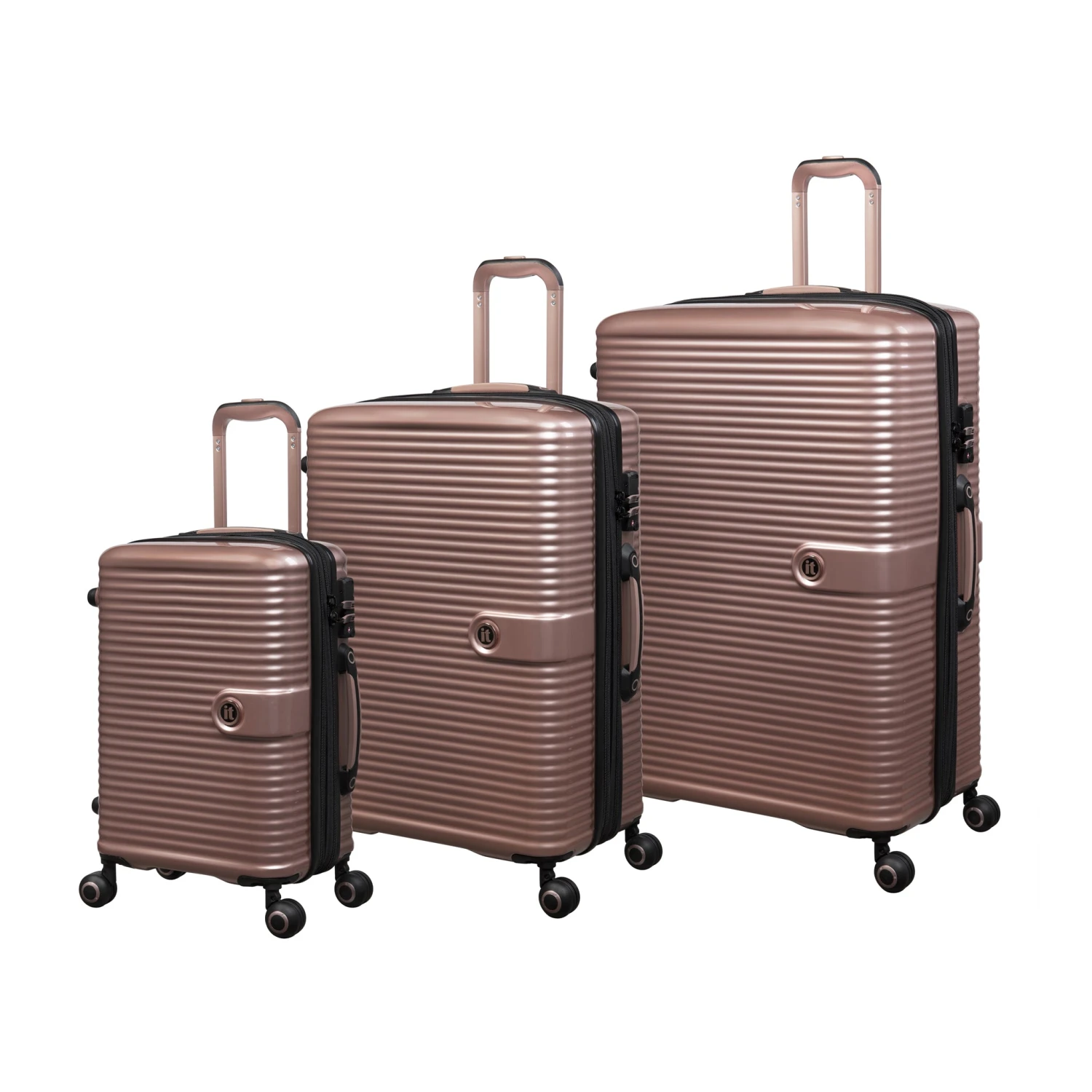 IT Luggage Helixian - 3pc Set (Metallic Rose Gold) 3 IT Luggage Helixian - 3pc Set (Metallic Rose Gold)