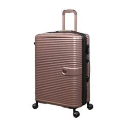 IT Luggage Helixian - 3pc Set (Metallic Rose Gold) 17 IT Luggage Helixian - 3pc Set (Metallic Rose Gold) -Luggage World Shop 32898 UK16 2842 08MetallicrosegoldS397SSFrontpanel25in
