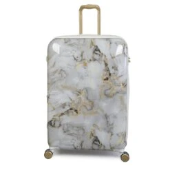 IT Luggage Sheen - 4pc Set (Gold Greyscale Marble) -Luggage World Shop 32980 UK16 2269B08GoldgreyscalemarbleSSFrontpaneldirect29in