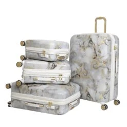 IT Luggage Sheen - Cabin (Gold Greyscale Marble) -Luggage World Shop 32980 UK16 2269B08GoldgreyscalemarbleSSFrontpanelset1 717f606b 1ba5 4d46 8dfc 025943f5a931