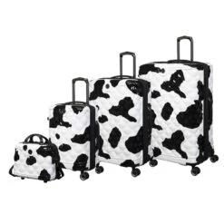 IT Luggage Indulging - Large (Moo Cow Print) -Luggage World Shop 33198 UK16 3039A08Moocowblack whiterepeatprintSSFrontpanelset2 6796d97d 5d71 4522 8269 96ca7a07749b