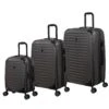 IT Luggage Lineal - 3pc Set (Dark Grey) -Luggage World Shop 61328 US16 2631 08DarkgreyS074SSFrontpanel
