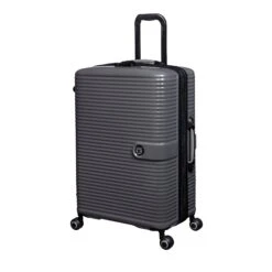 IT Luggage Helixian - 3pc Set (Charcoal) -Luggage World Shop 61334 US16 2842 08CharcoalgreyS022SSFrontpanel25in
