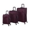 IT Luggage Lustrous - 3pc Set (Aubergine) -Luggage World Shop 61362 US12 2194 08AubergineS025SSFrontpanelB