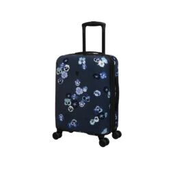 IT Luggage Sheen - 2pc Set (Pansies Floral Blue Depths) 18 IT Luggage Sheen - 2pc Set (Pansies Floral Blue Depths) -Luggage World Shop 61665 US16 2269C08PansiesfloralbluedepthsP723SSFrontpanel18.9in