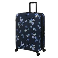 IT Luggage Sheen - 2pc Set (Pansies Floral Blue Depths) 17 IT Luggage Sheen - 2pc Set (Pansies Floral Blue Depths) -Luggage World Shop 61665 US16 2269C08PansiesfloralbluedepthsP723SSFrontpanel27in