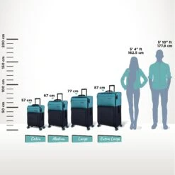 IT Luggage Duo-Tone - Cabin (Capri Breeze / Dress Blues) 21 IT Luggage Duo-Tone - Cabin (Capri Breeze / Dress Blues) -Luggage World Shop Duo Tone Capri Relative Size