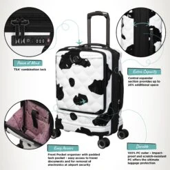 IT Luggage Indulging II - 4pc Set (Moo Cow Print) -Luggage World Shop Indulging Moo Cabin Pocket Infographic 5938d24b a009 4db3 8aad 3ee1fec01ce1