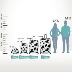 IT Luggage Indulging II - 4pc Set (Moo Cow Print) -Luggage World Shop Indulging Moo Relative Size pocket 60c17737 2f13 4633 8a7f c8eecee0e887