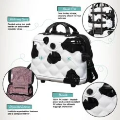 IT Luggage Indulging II - 4pc Set (Moo Cow Print) -Luggage World Shop Indulging Moo Vanity Infographic be38b999 8f75 428b 971f acafb78c6ee5