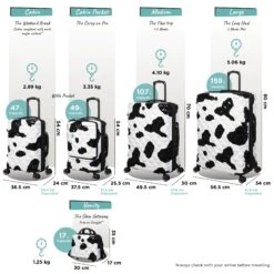 IT Luggage Indulging - Large (Moo Cow Print) -Luggage World Shop Indulging Moo full set dims weights ea63d700 4ce6 46d3 80dd 6fe36dd9b4c3