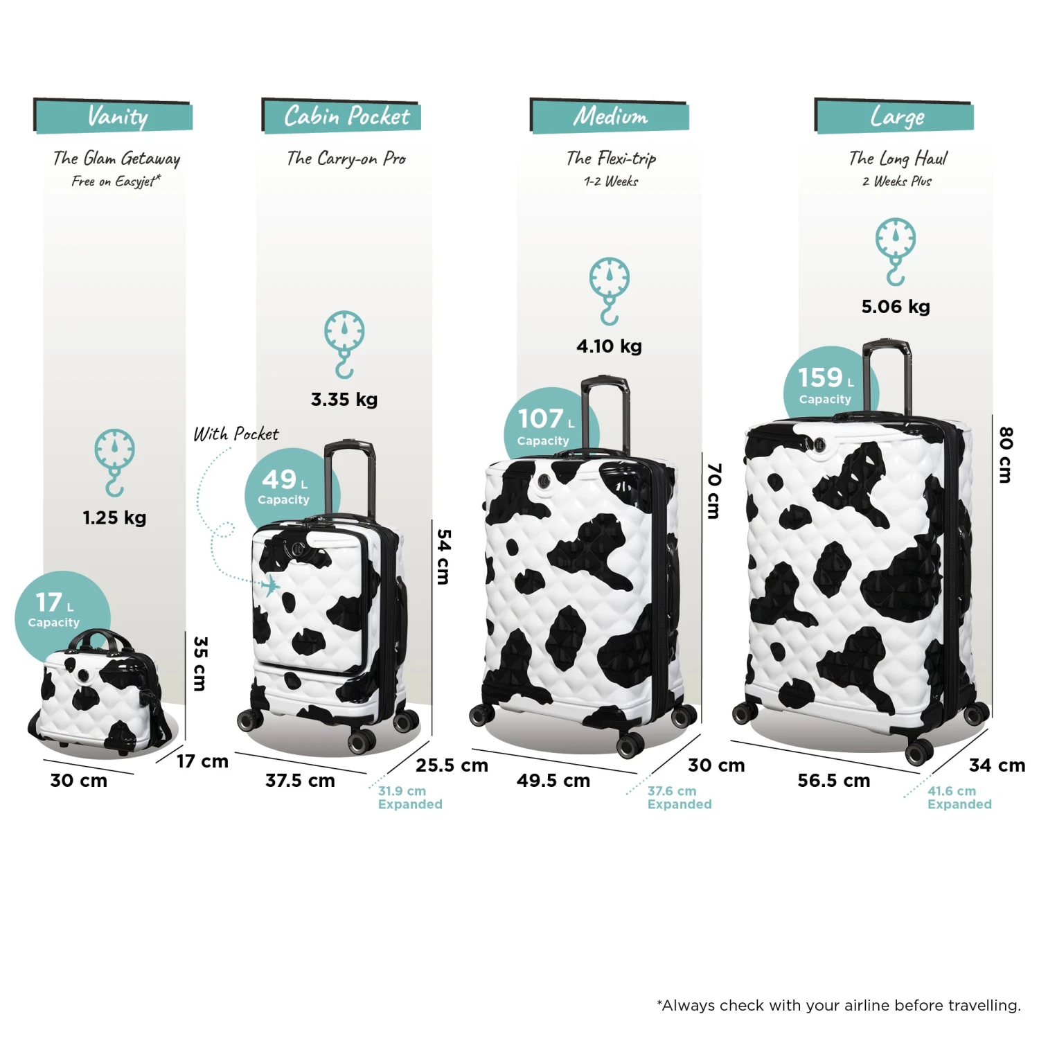 IT Luggage Indulging II - Cabin With Pocket (Moo Cow Print) 17 IT Luggage Indulging II - Cabin With Pocket (Moo Cow Print) - Image 15
