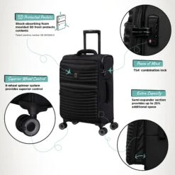 IT Luggage Precursor - Cabin (Black) -Luggage World Shop Precursor Cabin Black Infographic