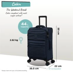 IT Luggage Precursor - Cabin (Dress Blues) -Luggage World Shop Precursor Cabin blue dims weights