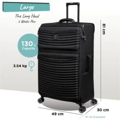 IT Luggage Precursor - Large (Black) -Luggage World Shop Precursor Large black dims weights