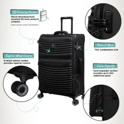 IT Luggage Precursor - Medium Plus (Black) 14 IT Luggage Precursor - Medium Plus (Black) -Luggage World Shop Precursor Med Black Infographic