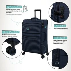 IT Luggage Precursor - Medium Plus (Dress Blues) 19 IT Luggage Precursor - Medium Plus (Dress Blues) -Luggage World Shop Precursor Med Blue Infographic