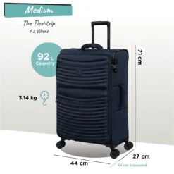 IT Luggage Precursor - Medium Plus (Dress Blues) 28 IT Luggage Precursor - Medium Plus (Dress Blues) -Luggage World Shop Precursor Med blue dims weights