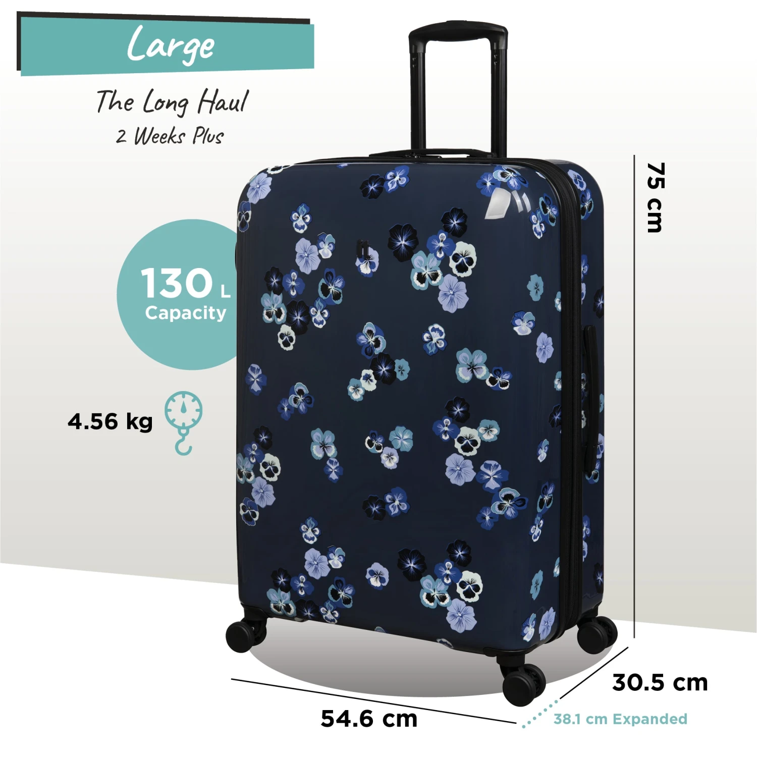 IT Luggage Sheen - 2pc Set (Pansies Floral Blue Depths) 11 IT Luggage Sheen - 2pc Set (Pansies Floral Blue Depths) - Image 9