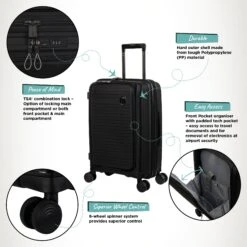 IT Luggage Spontaneous II - Cabin With Pocket (Black) -Luggage World Shop Spontaneous Cabin Pocket Blk Infographic a9b254cb 57e1 43a7 b701 2985dd57d75c