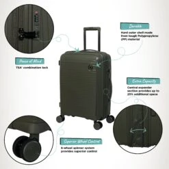 IT Luggage Spontaneous - Cabin (Olive Night) -Luggage World Shop Spontaneous Cabin Olive Infographic