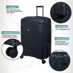IT Luggage Spontaneous - 3pc Set (Blueberry) -Luggage World Shop Spontaneous Large Blueberry Infographic