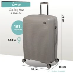 IT Luggage Spontaneous - Large (Feather Grey) -Luggage World Shop Spontaneous Large Feather dims weights