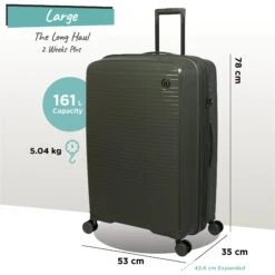 IT Luggage Spontaneous - Large (Olive Night) 23 IT Luggage Spontaneous - Large (Olive Night) -Luggage World Shop Spontaneous Large olive dims weights