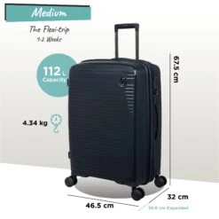 IT Luggage Spontaneous - Medium Plus (Blueberry) -Luggage World Shop Spontaneous Med blueberry dims weights