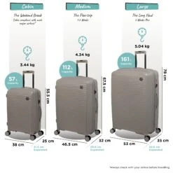 IT Luggage Spontaneous - 3pc Set (Feather Grey) 26 IT Luggage Spontaneous - 3pc Set (Feather Grey) -Luggage World Shop Spontaneous Set Feather dims weights