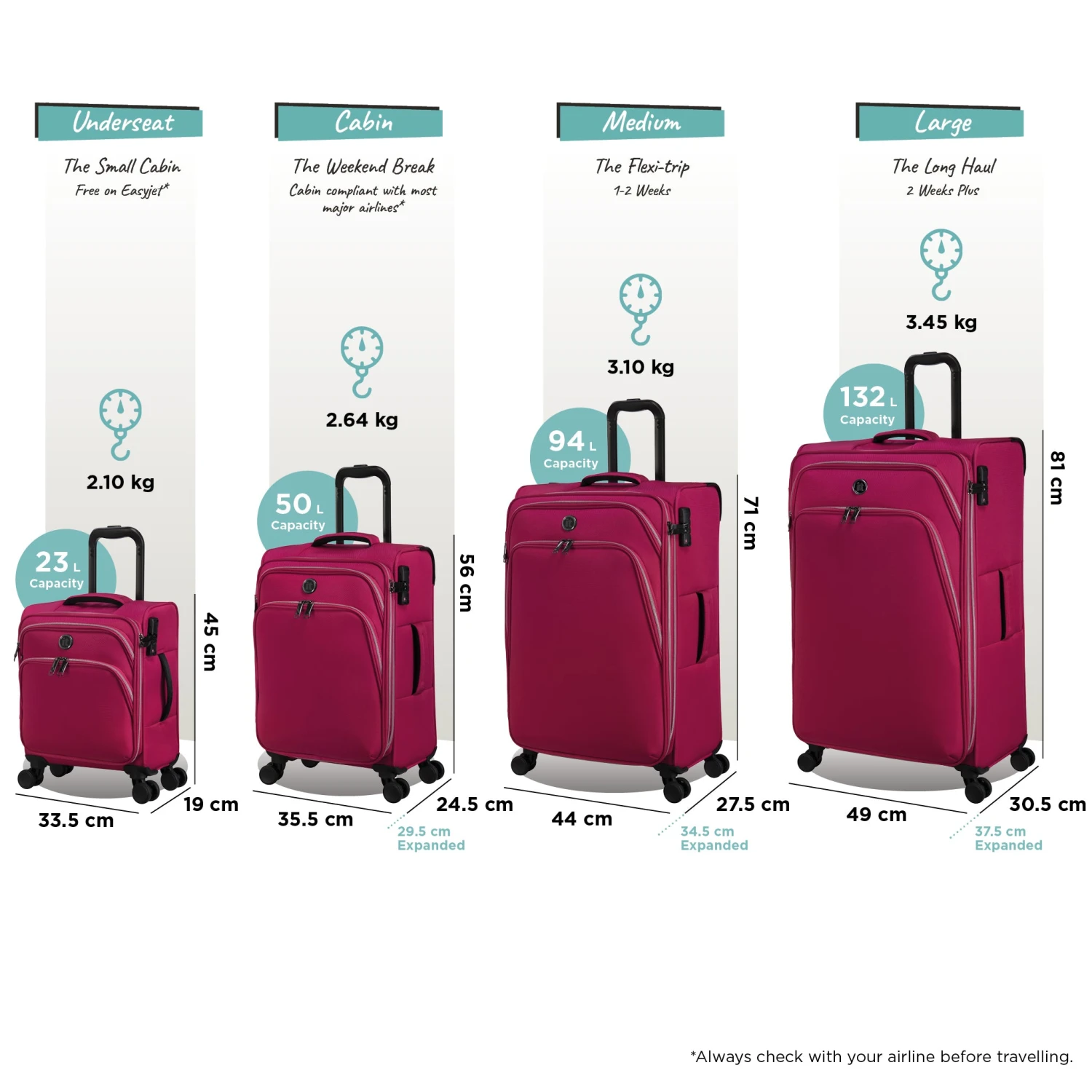 IT Luggage Trinary - Large (Viva Magenta) 13 IT Luggage Trinary - Large (Viva Magenta) - Image 11