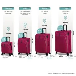 IT Luggage Trinary - Underseat (Viva Magenta) -Luggage World Shop Trinary set magenta dims weights dc9599dd 0ac1 4f2f b4b7 a91550219a11