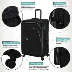 IT Luggage Trinary - 4pc Set (Black) 18 IT Luggage Trinary - 4pc Set (Black) -Luggage World Shop Website Infographic Trinary Large Blk 50331807 d4cb 4353 b150 40bbbb37d857